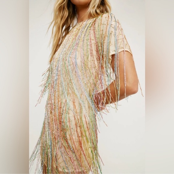 Nasty Gal Tassel Beaded Shift Dress - Picture 2 of 5